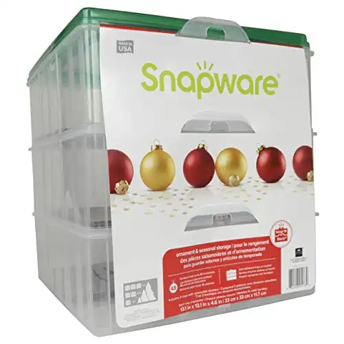 Snapware Snap 'N Stack Square 3-Tier Seasonal Ornament Storage Container