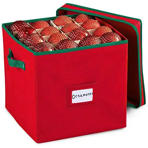 Durable Christmas Ornament Storage Box with Removable lid