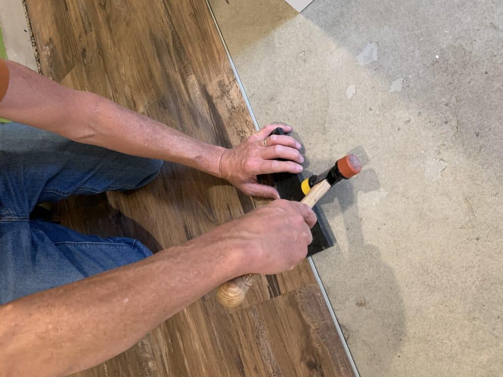 How to install vinyl plank flooring - Our Re-purposed Home - How To Start First Row Of Vinyl Plank Flooring