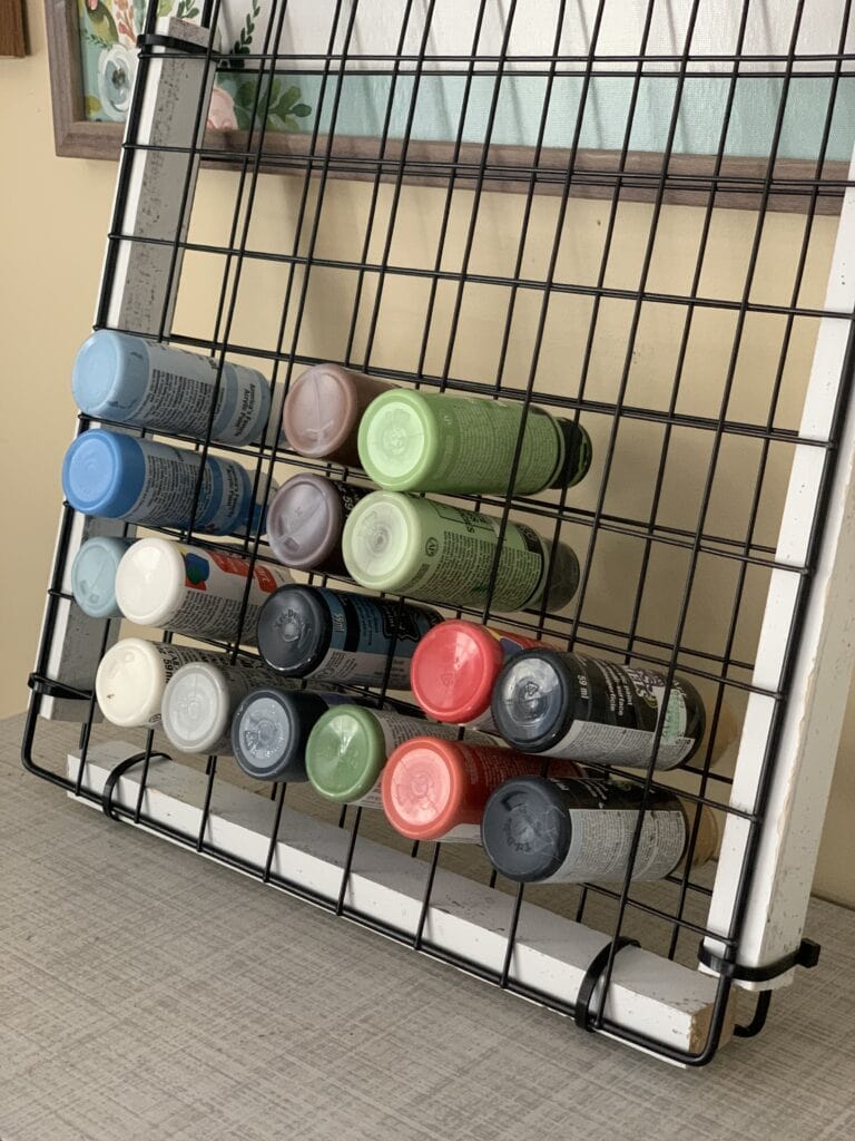 wire rack for craft paint storage