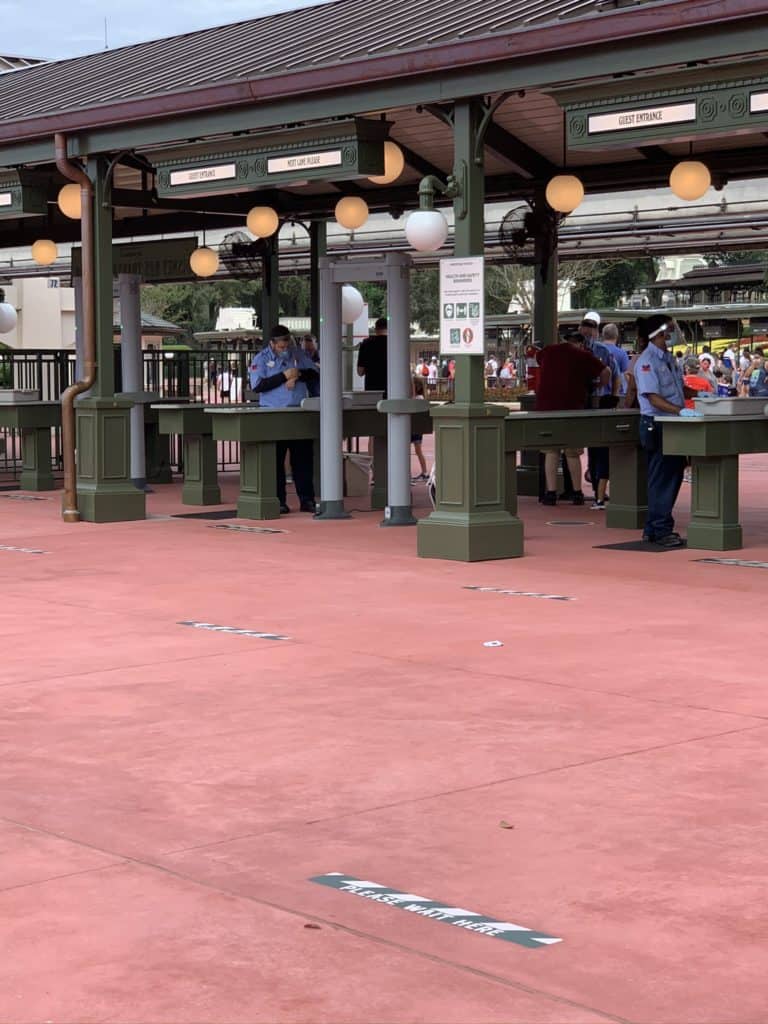 bag check at Disney World during Covid