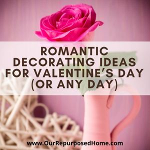 vase with pink rose and straw heart for romantic decorating ideas